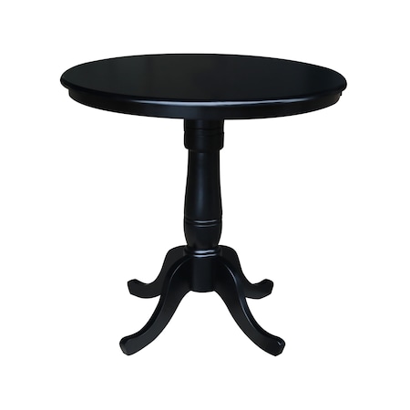 International Concepts Round 36 in Round Top Pedestal Table, 34.9 inH, Black, 36 W, 36 L, 35.1 in H, Wood, Black K46-36RT-6B